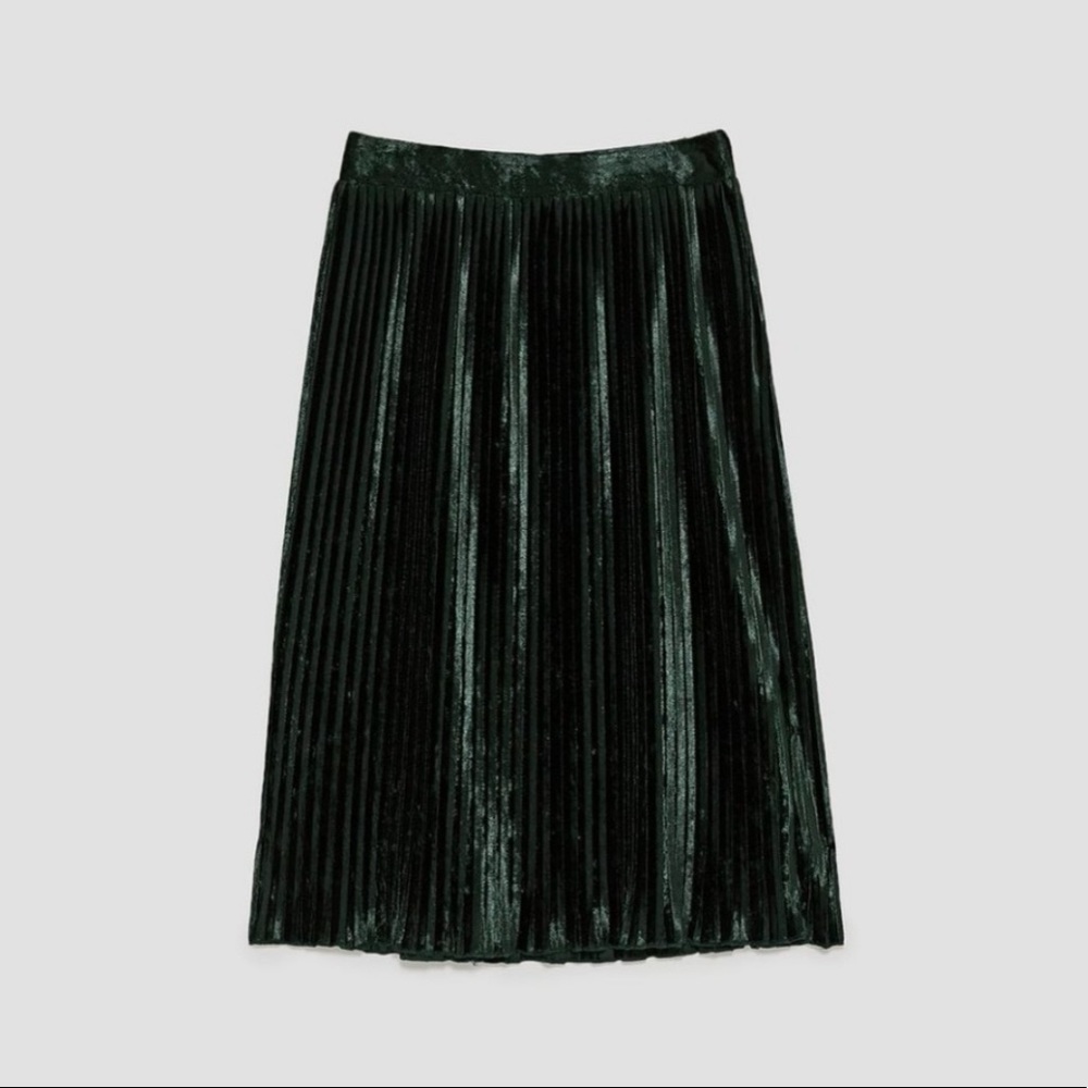Zara Velvet Pleated Skirt - Picture 5 of 5